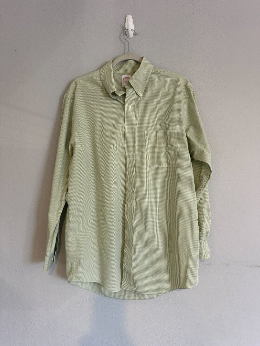 Brooks Brothers Shirt Mens XL Green Button Down Check Non Iron Classic Preppy - Picture 2 of 8